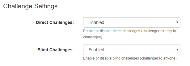Ladder Challenge Settings