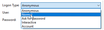 Select Normal Login from the drop down.