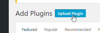 Click the upload plugin button to install a new plugin.